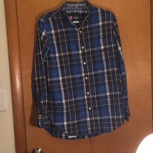 Chaps Long Sleeve Blue/White